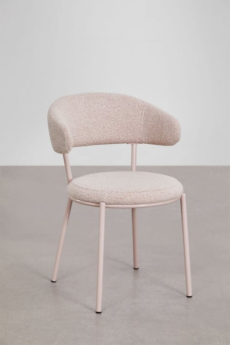 Set van 4 eetkamerstoelen in Verilo bouclé stof