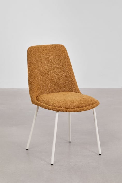 Set van 4 Chicago bouclé stoffen eetkamerstoelen