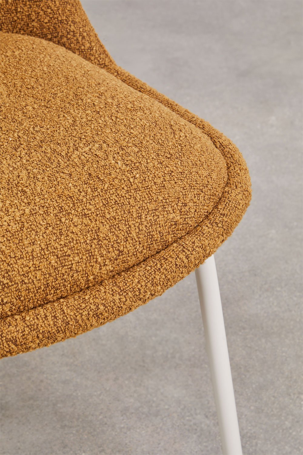 Set van 4 Chicago bouclé stoffen eetkamerstoelen, galerij beeld 7