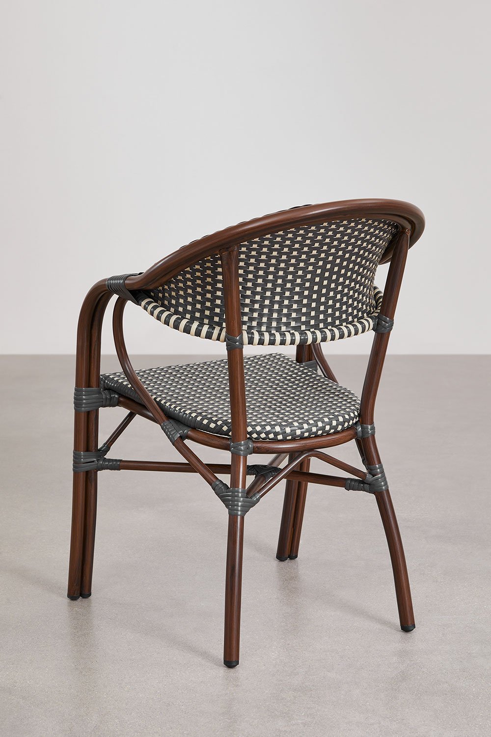 Brielle Bistro Stapelbare Aluminium Eetkamerstoel met Armleuningen, galerij beeld 4