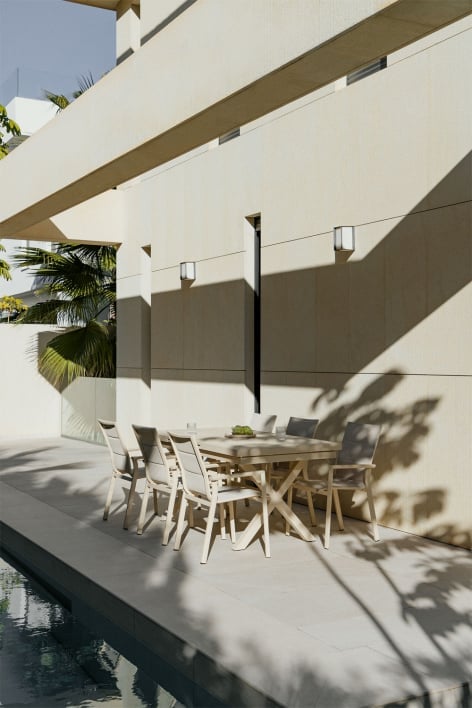 Karena uitschuifbare rechthoekige aluminium tuintafel - Tapioca beige