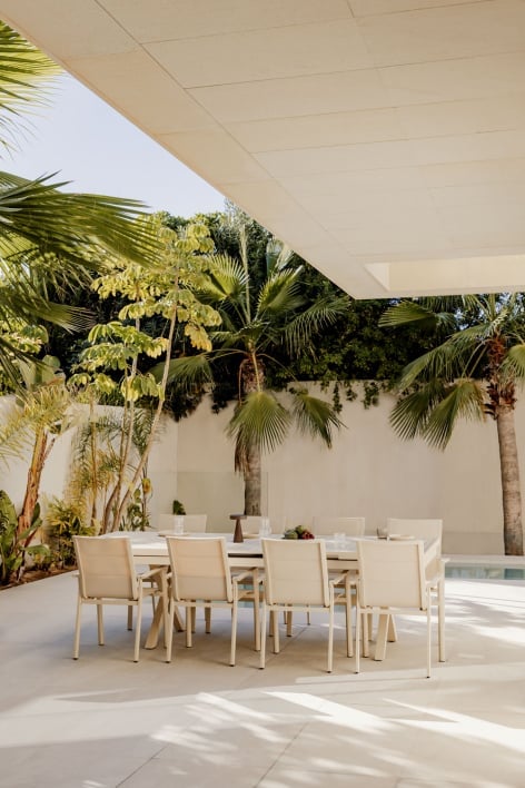 Karena uitschuifbare rechthoekige aluminium tuintafel - Tapioca beige