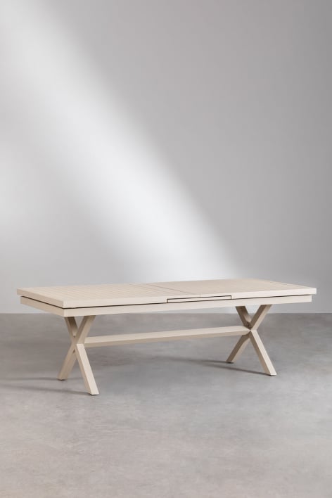 Karena uitschuifbare rechthoekige aluminium eettafel - Tapioca beige