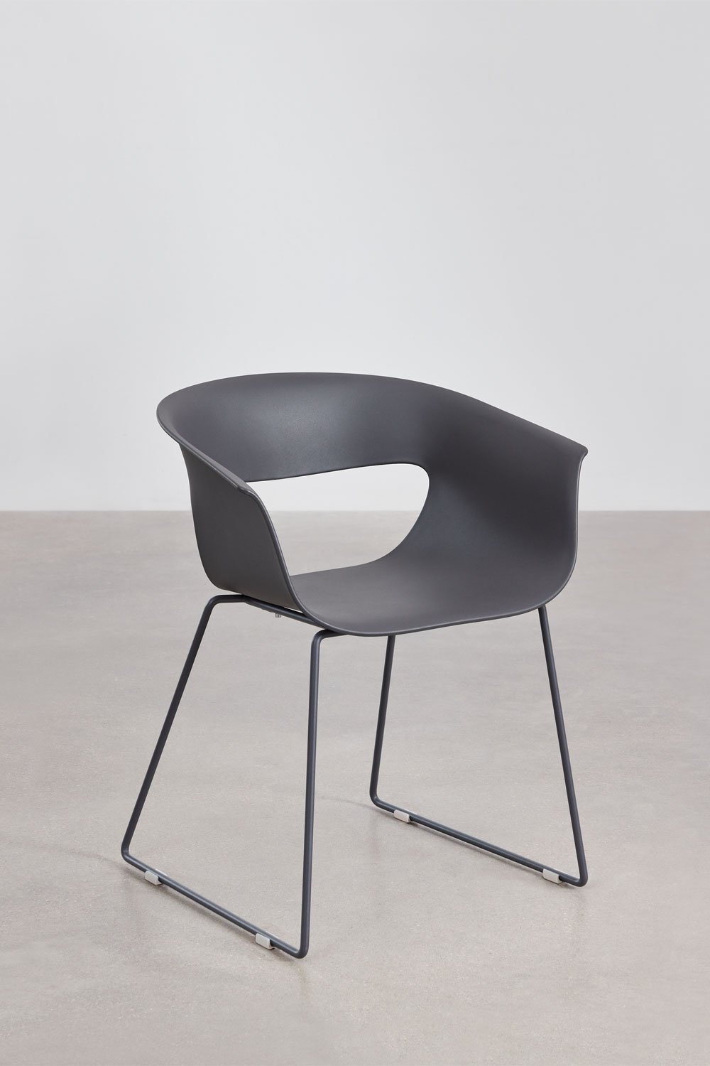 Set van 2 eetkamerstoelen van polypropyleen en staal Alanys, galerij beeld 3