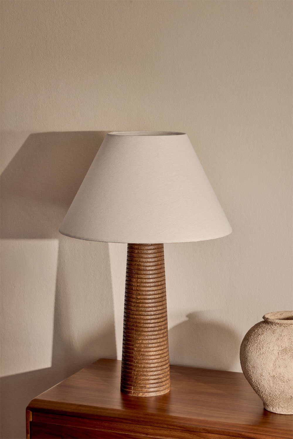 Malva mangohouten tafellamp, galerij beeld 1