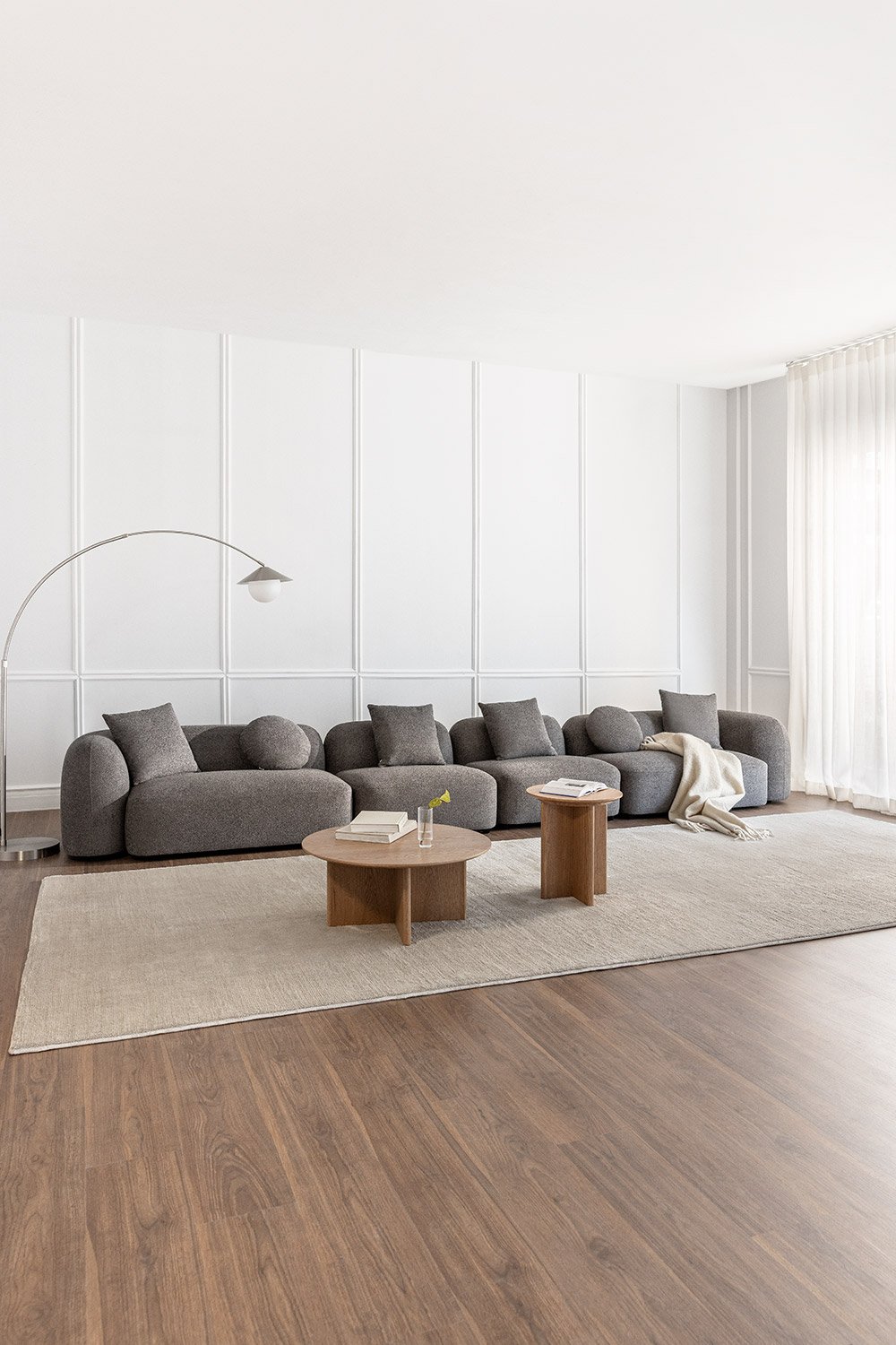Modulaire 4-delige bank in chenille Coco, galerij beeld 1