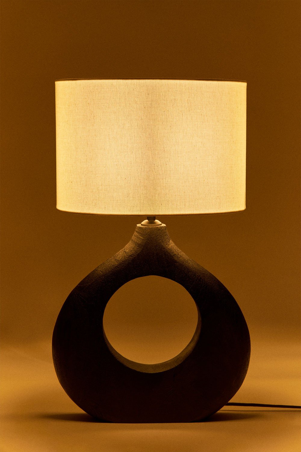 Joana mangohouten tafellamp, galerij beeld 2