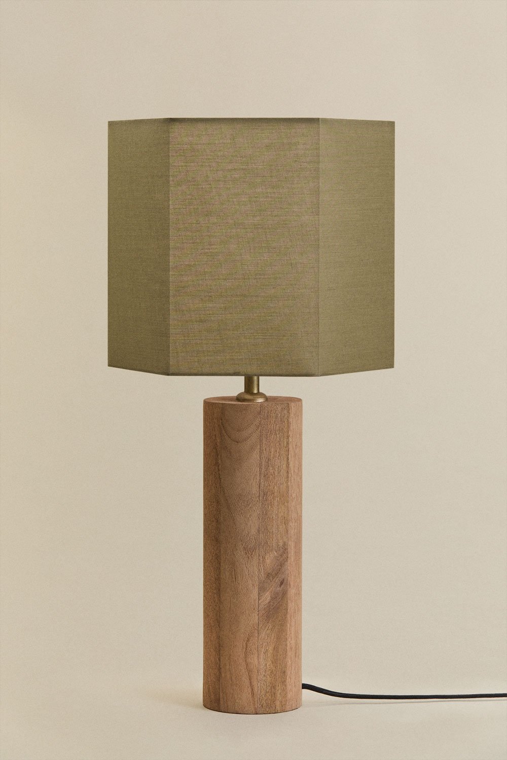 Carolina mangohouten tafellamp, galerij beeld 1