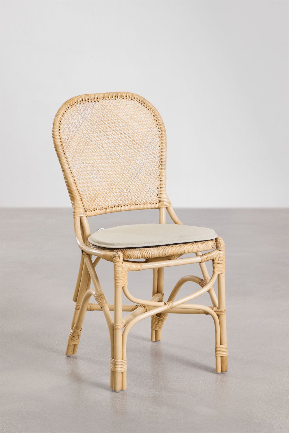 Pakket van 4 Zariel rotan eetkamerstoelen, galerij beeld 1