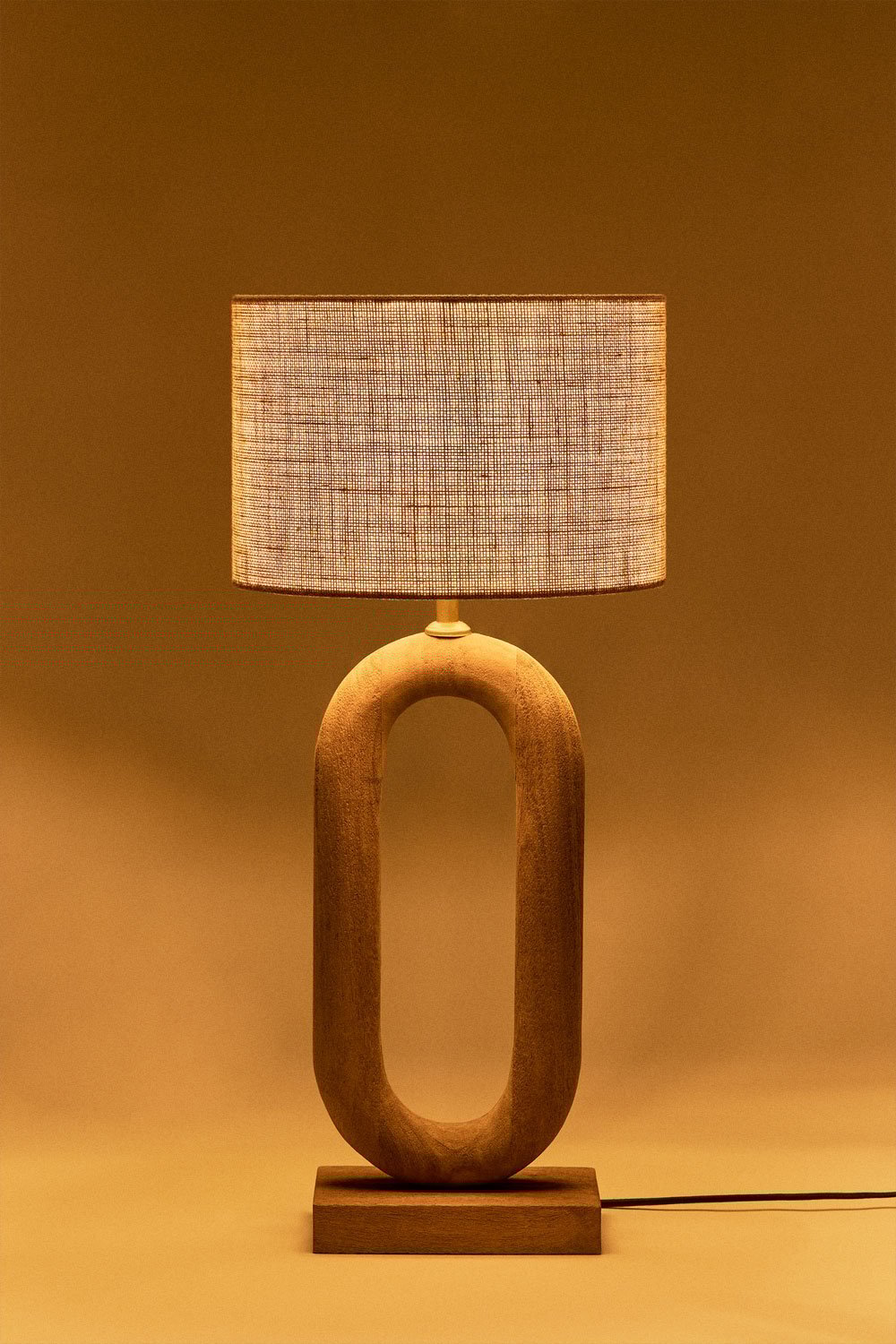 Tiberia mangohouten tafellamp, galerij beeld 2