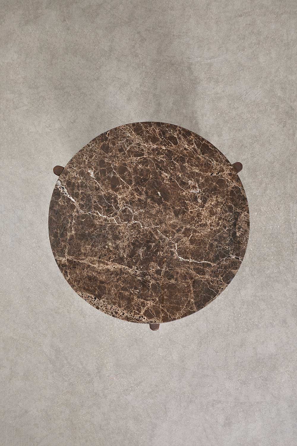 Set van 2 ronde nachtkastjes Ø50 cm van natuursteen en mangohout Lavinia, galerij beeld 6