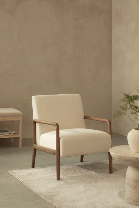 Maylene rubberhouten fauteuil