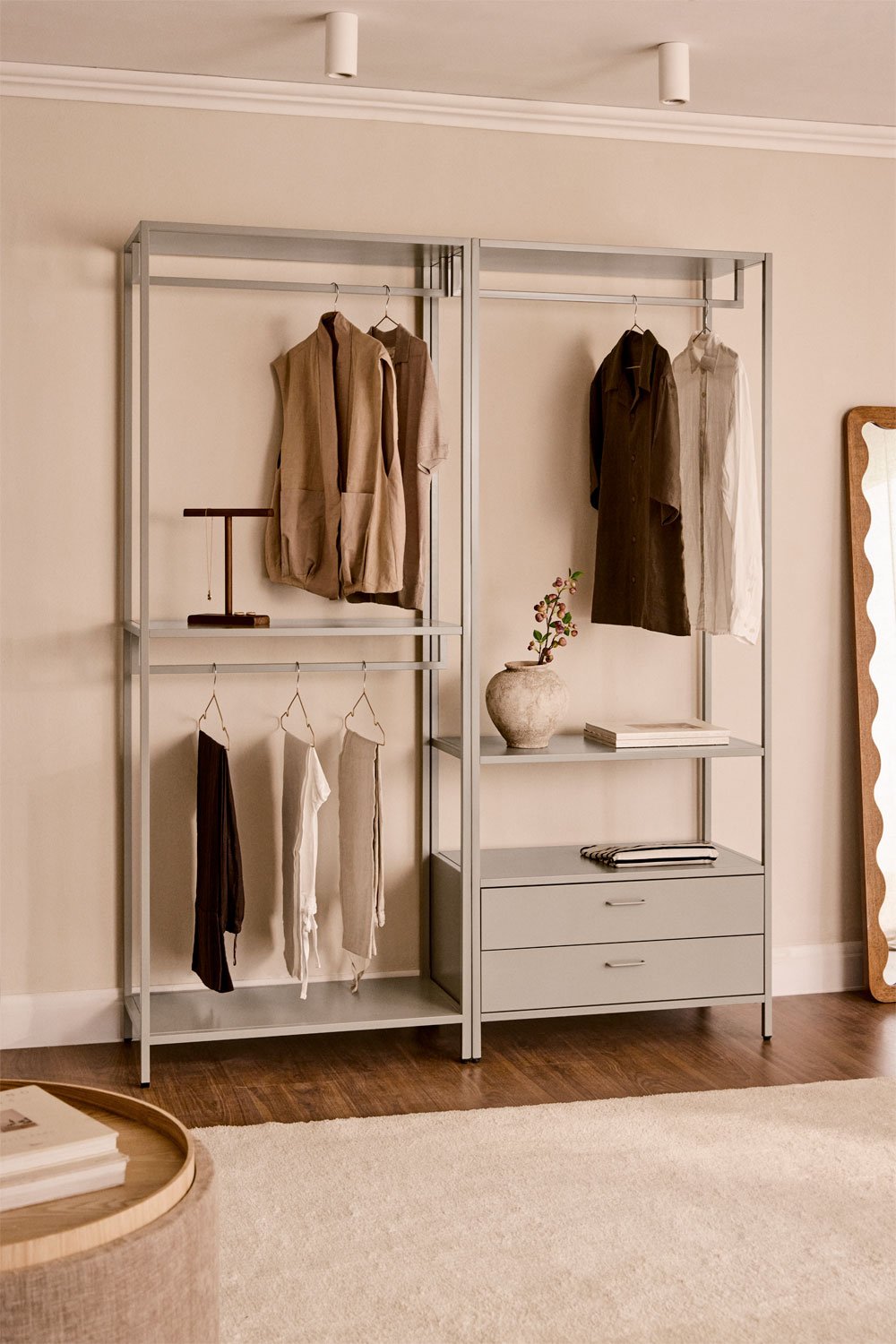 Janine 2-delige open modulaire kledingkast met lades, galerij beeld 1
