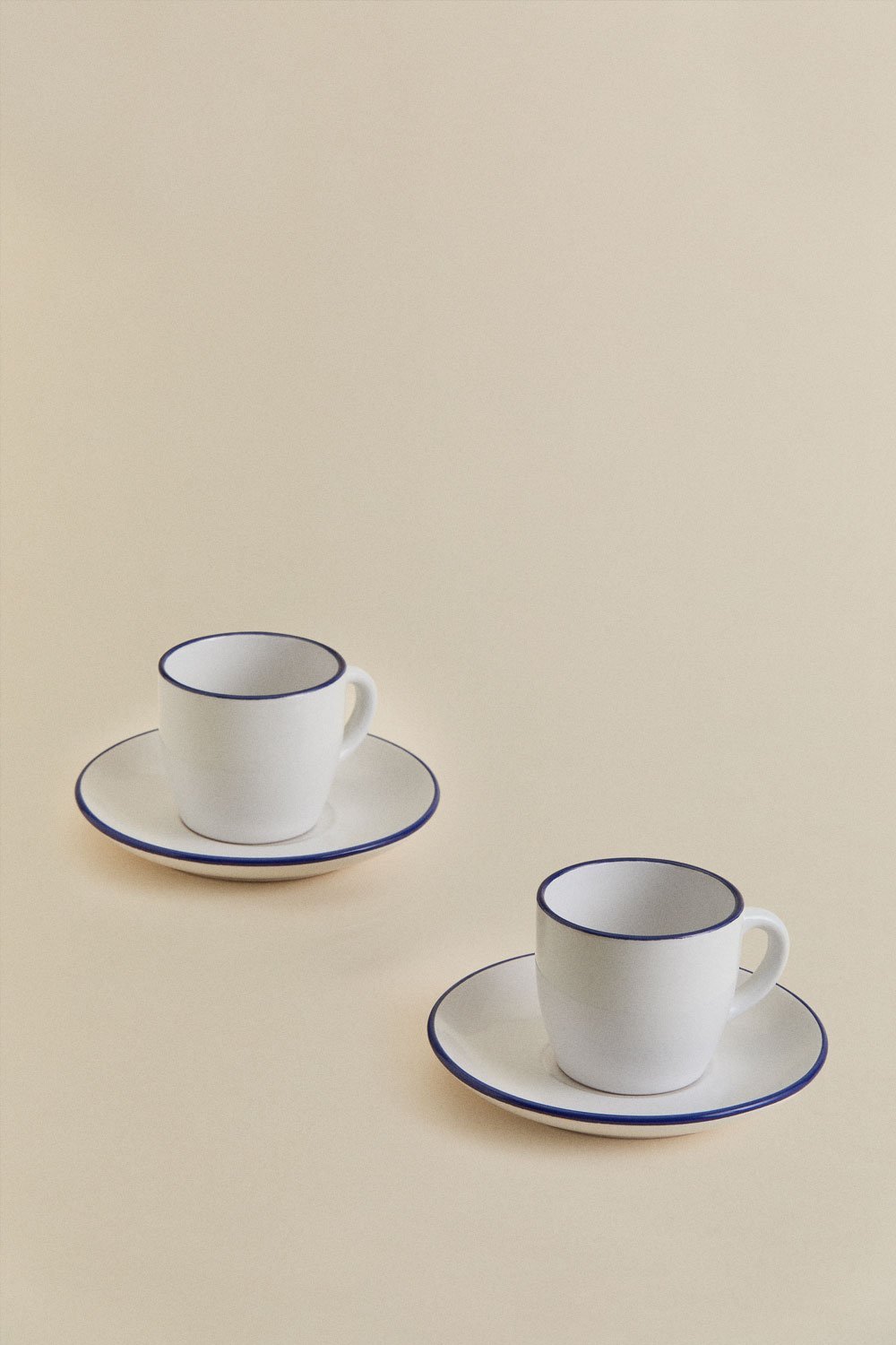 Verpakking van 2 Ronilena aardewerk koffiekopjes met schoteltjes, 22 cl, galerij beeld 3