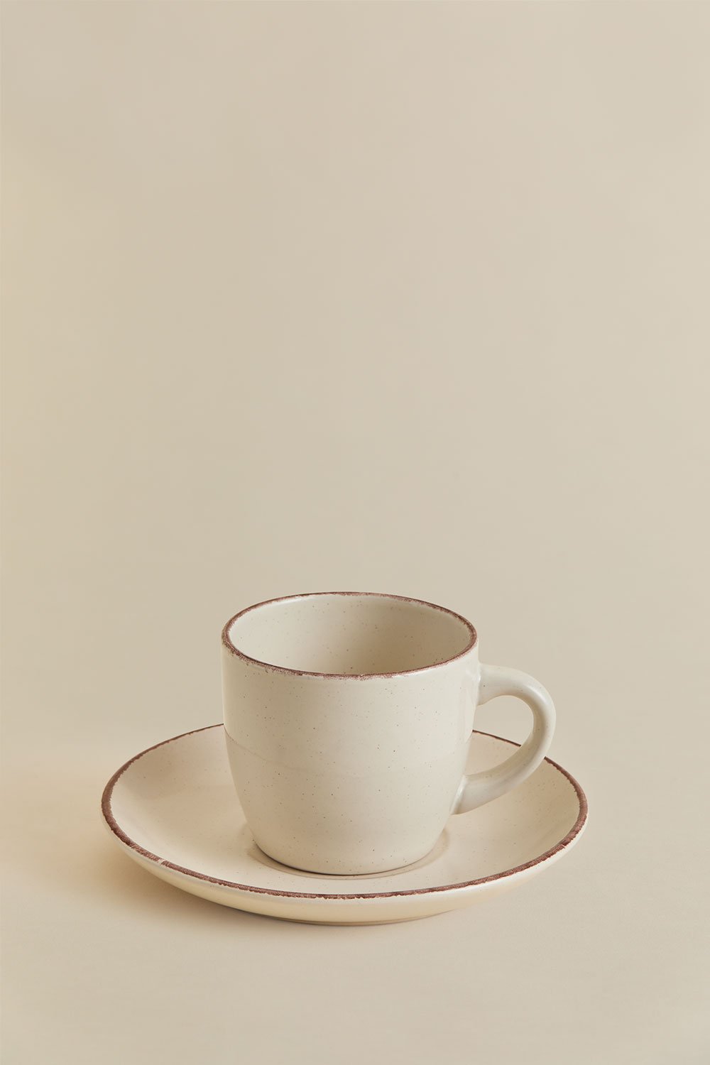 Verpakking van 2 Ronilena aardewerk koffiekopjes met schoteltjes, 22 cl, galerij beeld 4