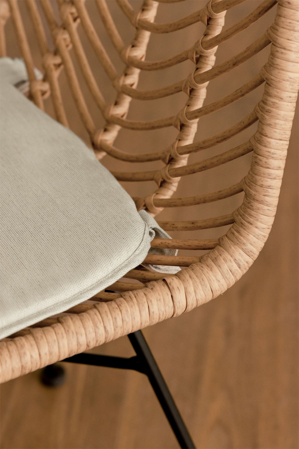 Set van 2 Gouda Natural synthetische rotan eetkamerstoelen, galerij beeld 2