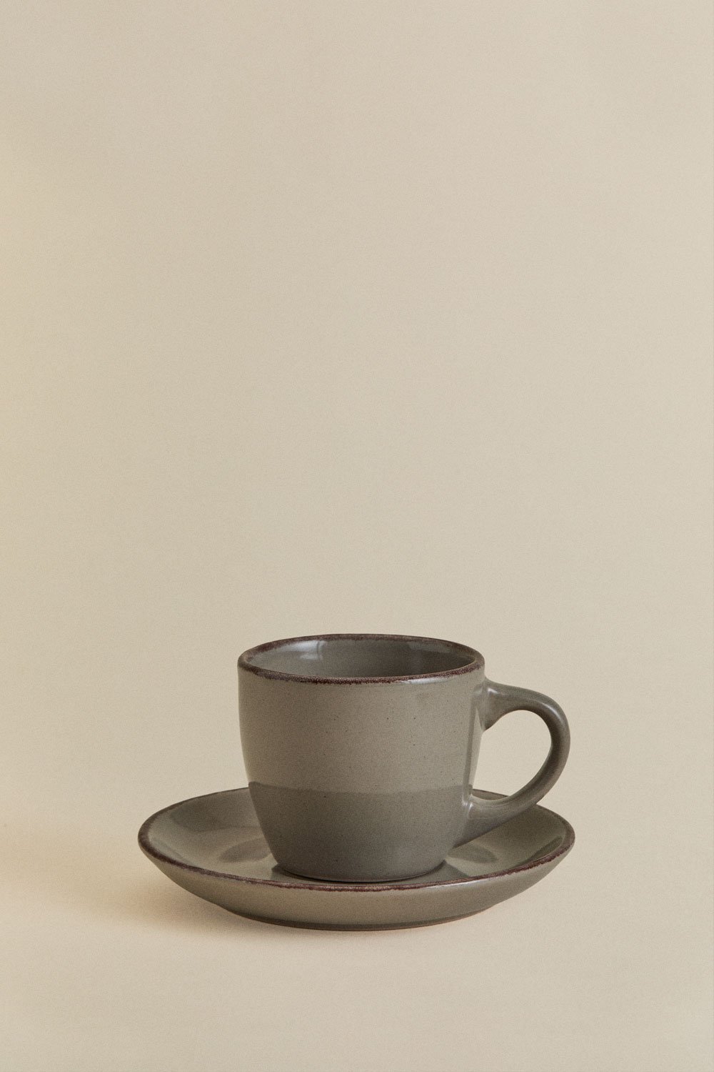 Verpakking van 2 Ronilena aardewerk koffiekopjes met schoteltjes, 9 cl, galerij beeld 4