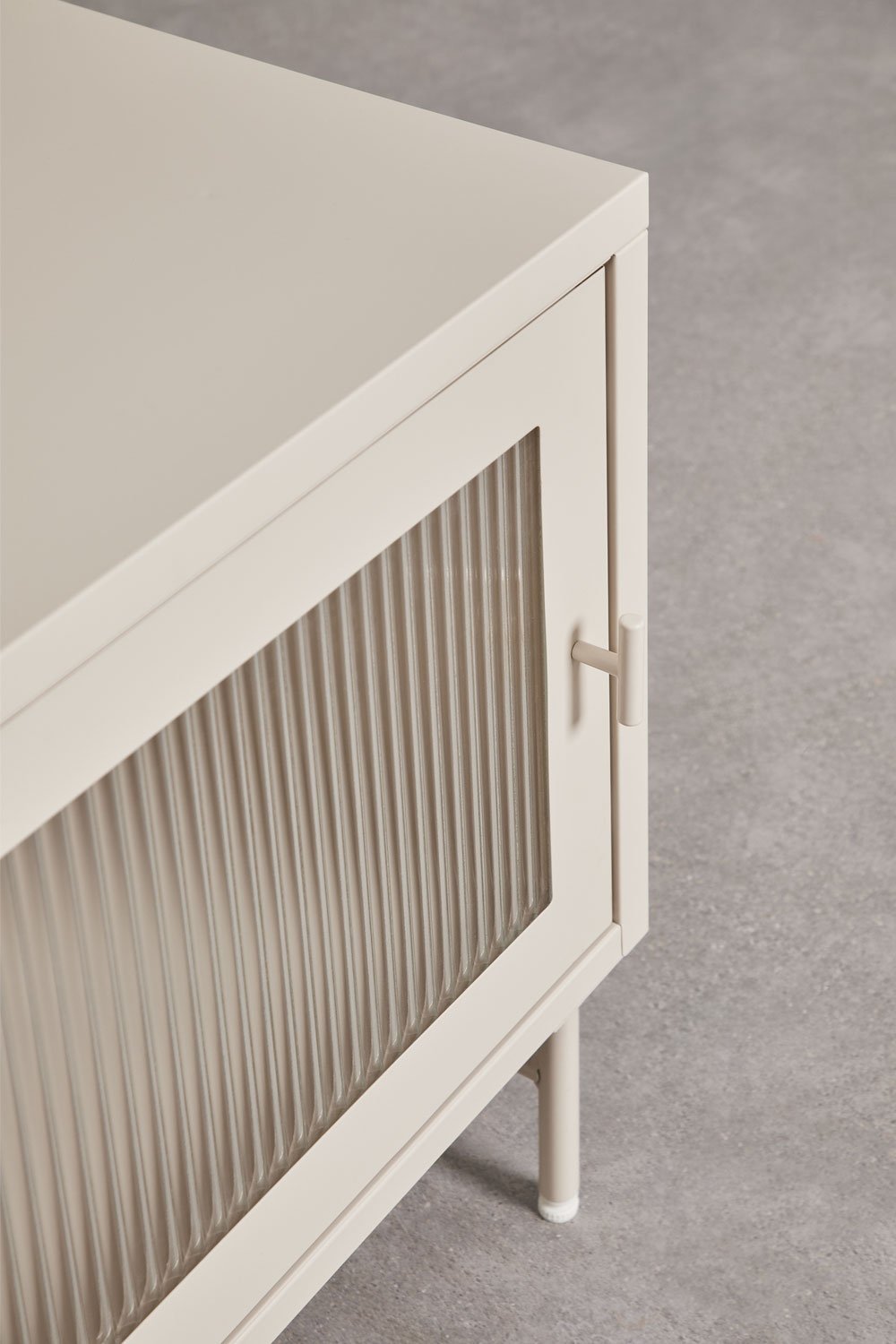 Paoline TV-meubel 180x40 cm in staal en glas, galerij beeld 7