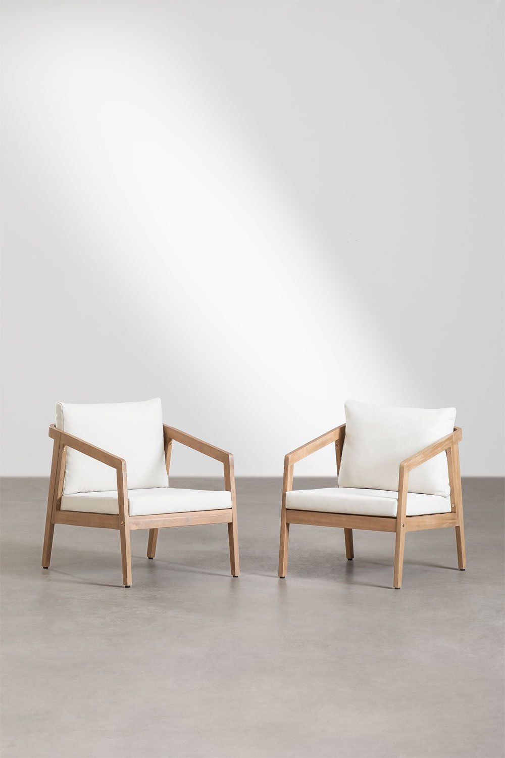 Set van 2 Kaela fauteuils van acaciahout, galerij beeld 2