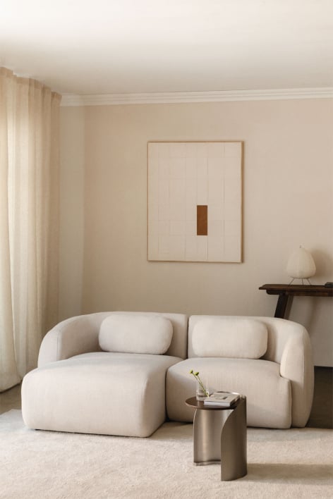 Coquette 2-delige chenille modulaire bank met chaise longue links