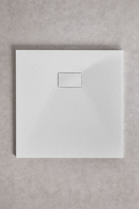 Vierkante antislip en extra platte SMC-hars douchebak 90x90 cm Wit Soho - Wit