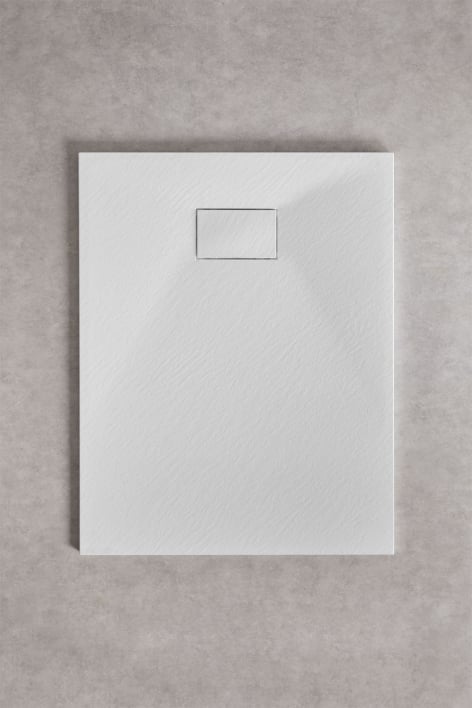 Rechthoekige antislip en extra platte SMC-hars douchebak 100x80 cm Wit Soho - Wit
