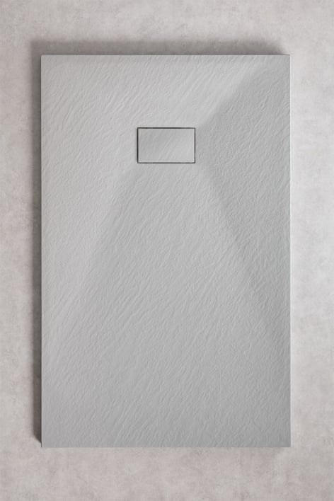 Rechthoekige antislip en extra platte SMC-hars douchebak 140x90 cm Lichtgrijs Soho