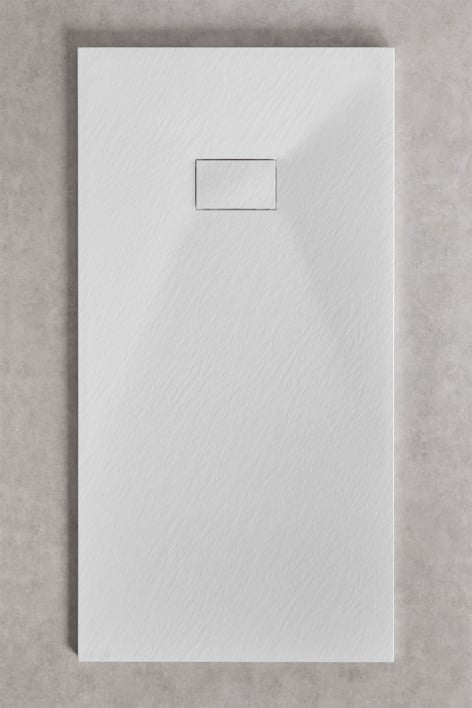 Rechthoekige antislip en extra platte SMC-hars douchebak 150x80 cm Wit Soho - Wit