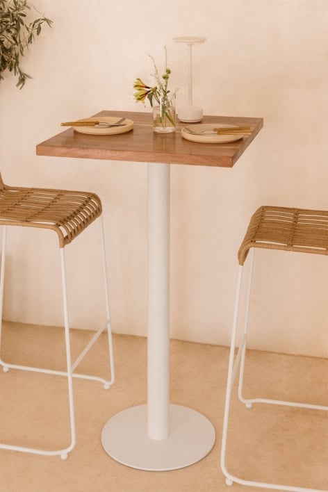 Vierkante hoge bartafel van acacia hout Macchiato