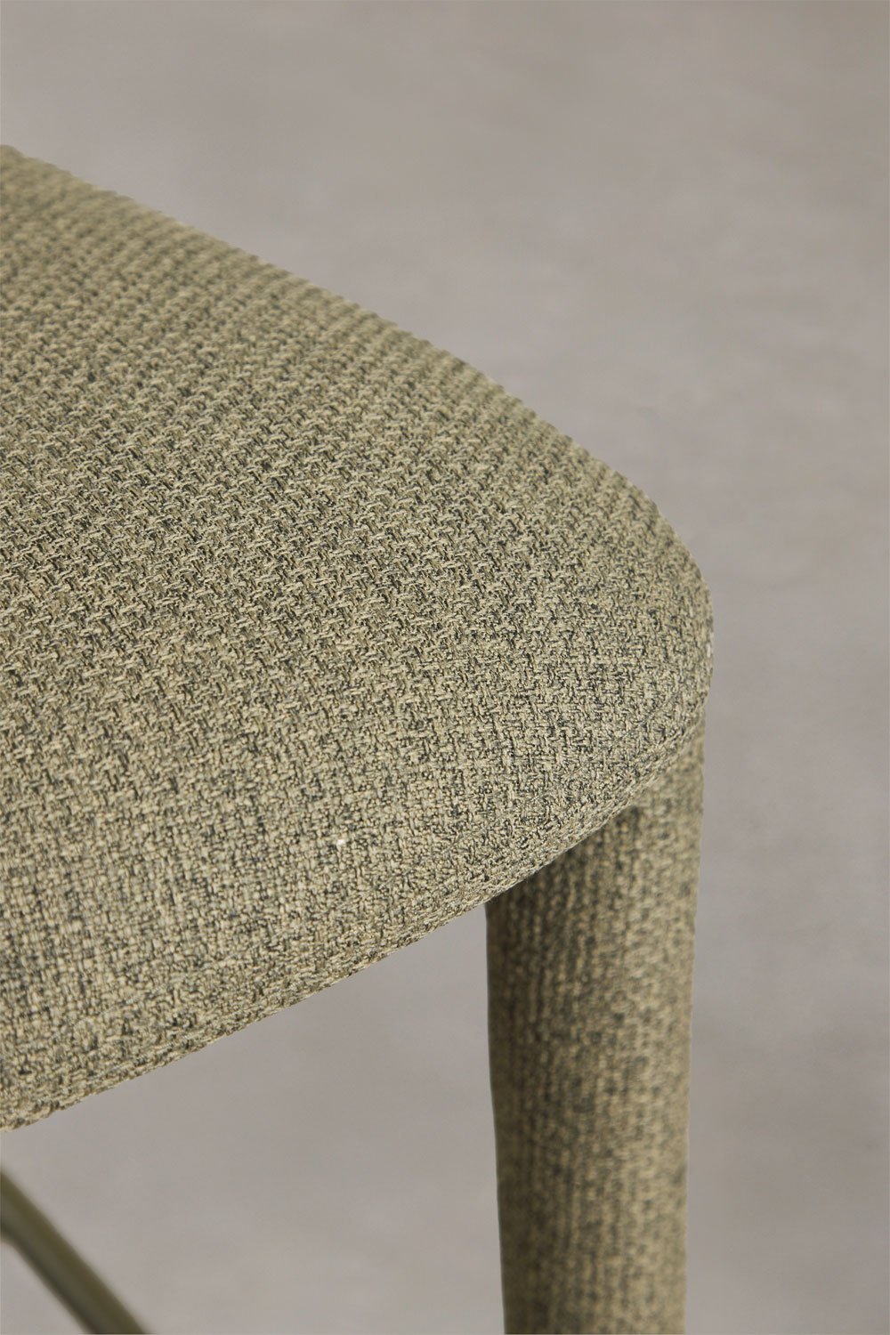 Hoge kruk 65 cm met rugleuning van saliegroene stof Brusel, galerij beeld 7