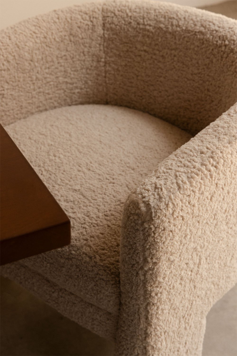 Set van 4 Irati schapenvacht eetkamerstoelen, galerij beeld 2