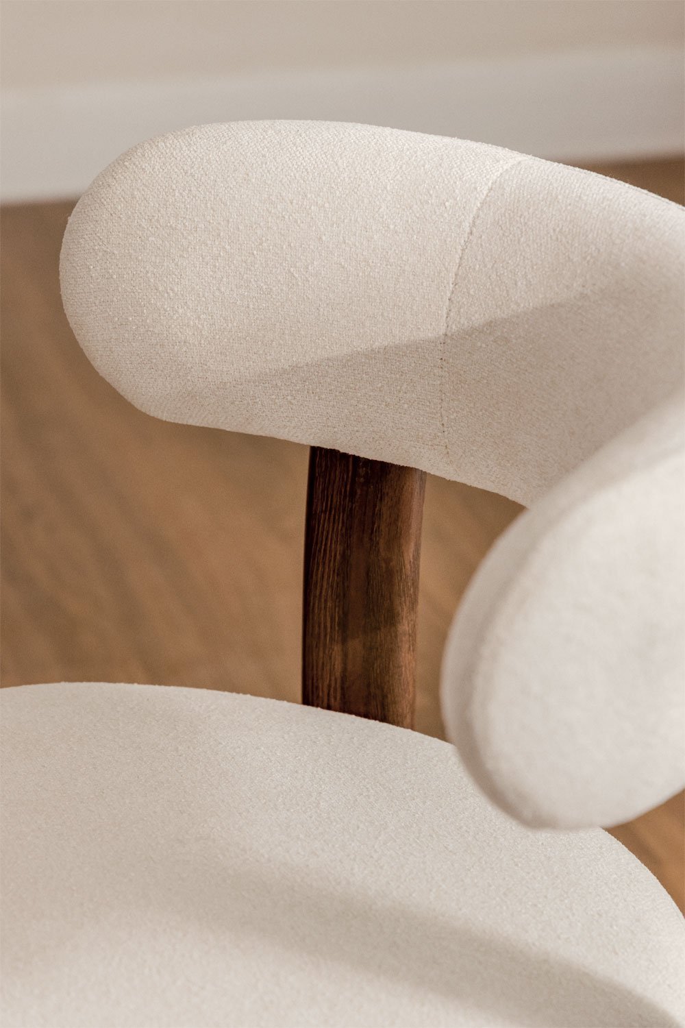 Set van 2 eetkamerstoelen in Jolie chenille stof, galerij beeld 2