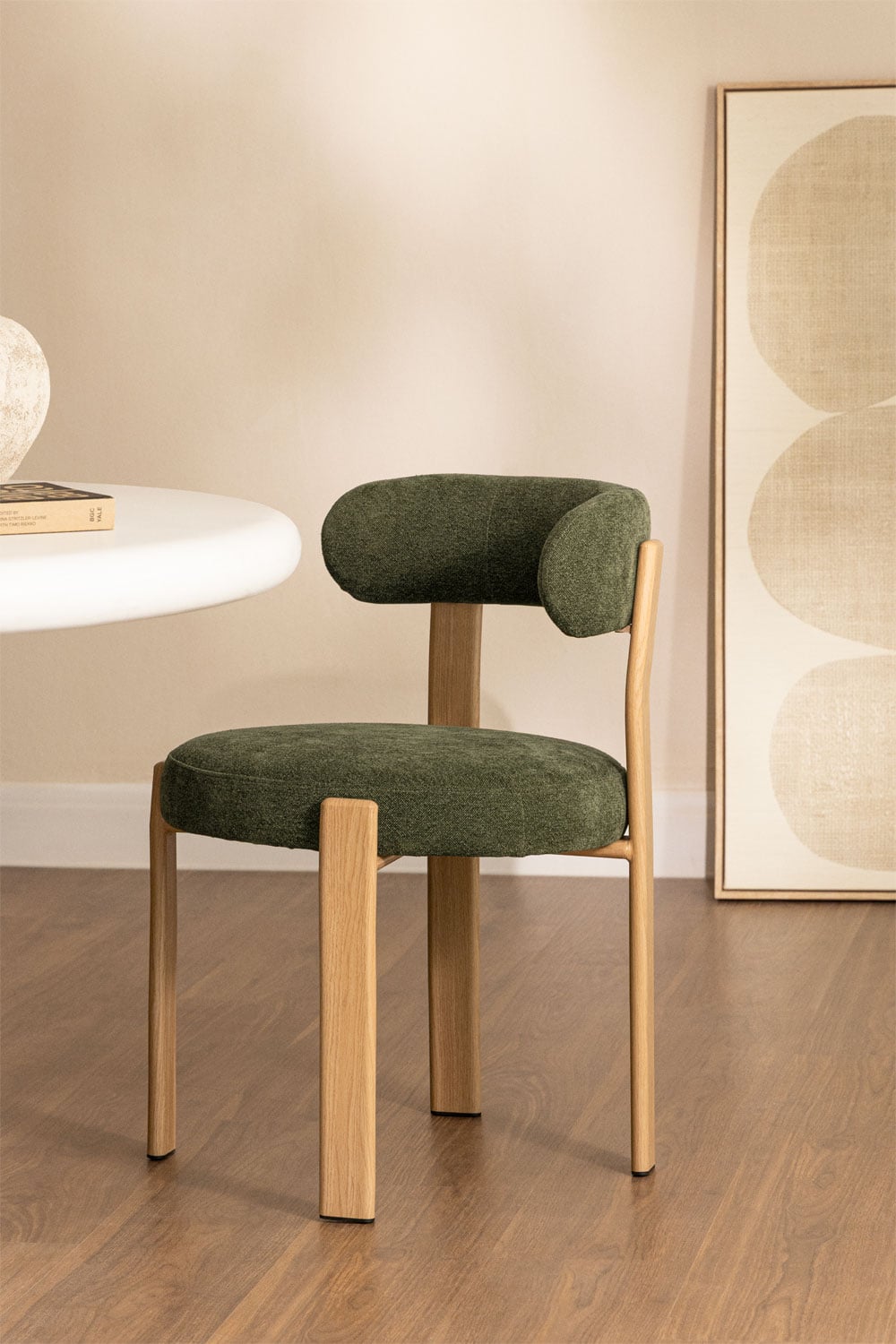 Set van 4 gestoffeerde eetkamerstoelen van ijzer Jolie, galerij beeld 1