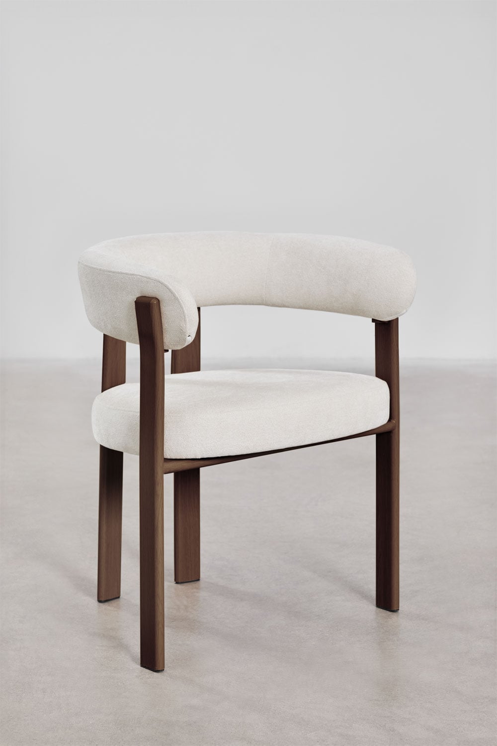 Set van 4 gestoffeerde eetkamerstoelen met armleuningen en ijzeren frame Jolie, galerij beeld 3
