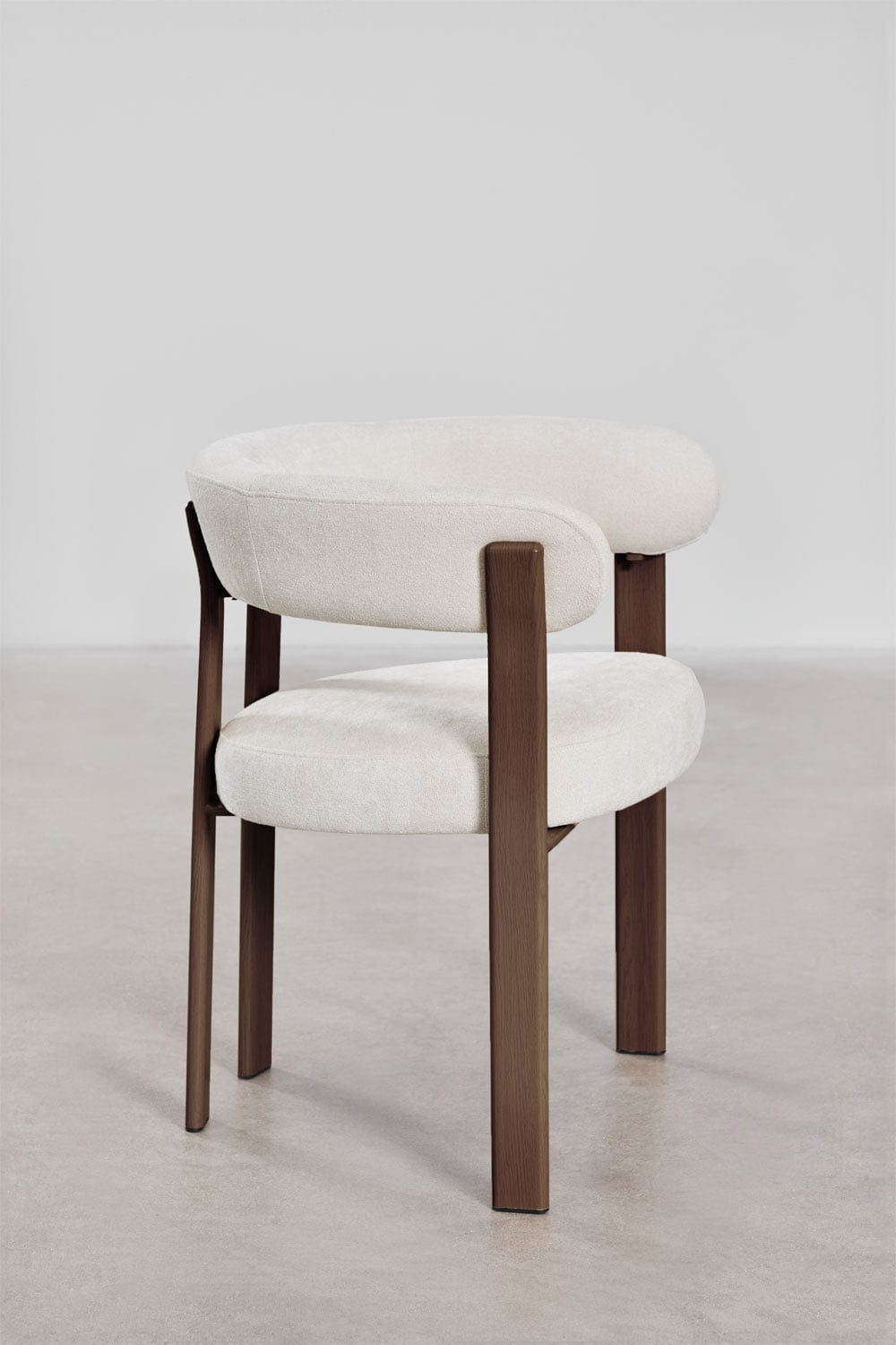 Set van 4 gestoffeerde eetkamerstoelen met armleuningen en ijzeren frame Jolie, galerij beeld 4