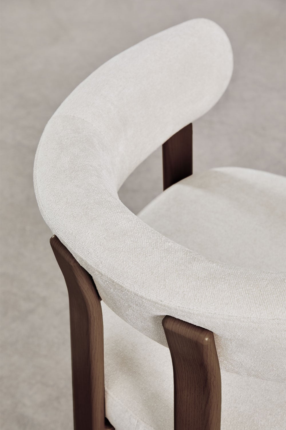 Set van 4 gestoffeerde eetkamerstoelen met armleuningen en ijzeren frame Jolie, galerij beeld 7