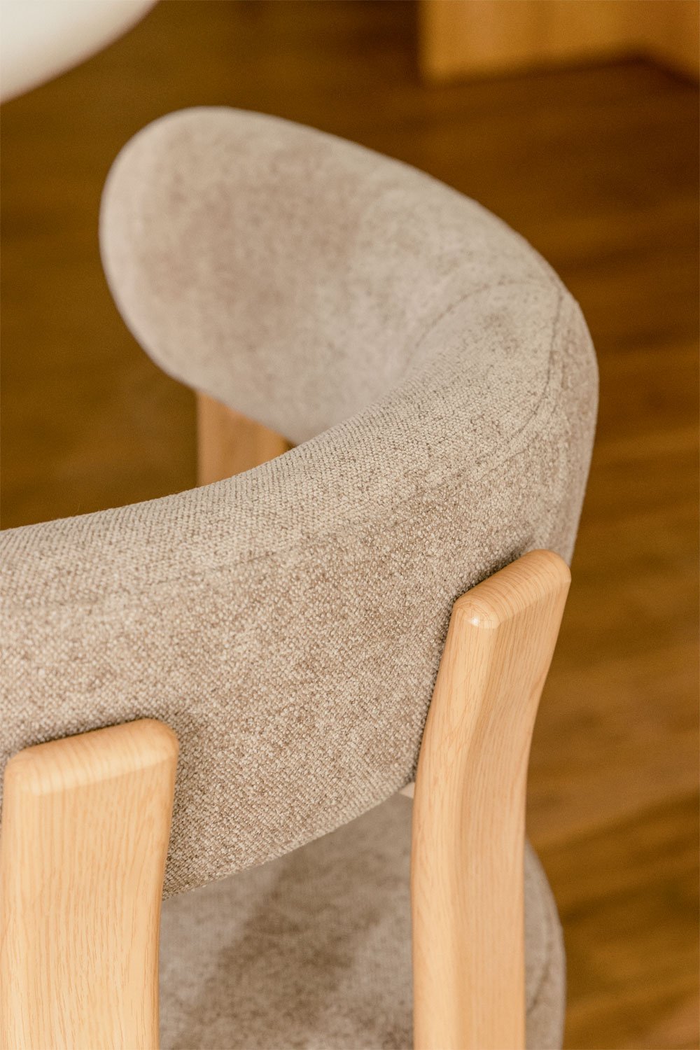 Set van 4 Jolie chenille stoffen eetkamerstoelen met armleuningen, galerij beeld 2