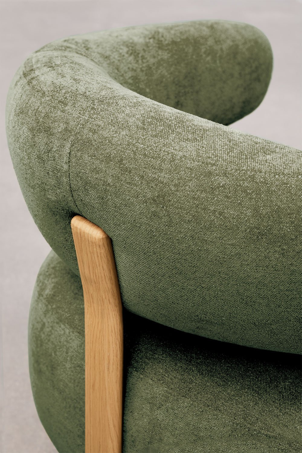 Fauteuil van chenillestof en ijzer Jolie, galerij beeld 7