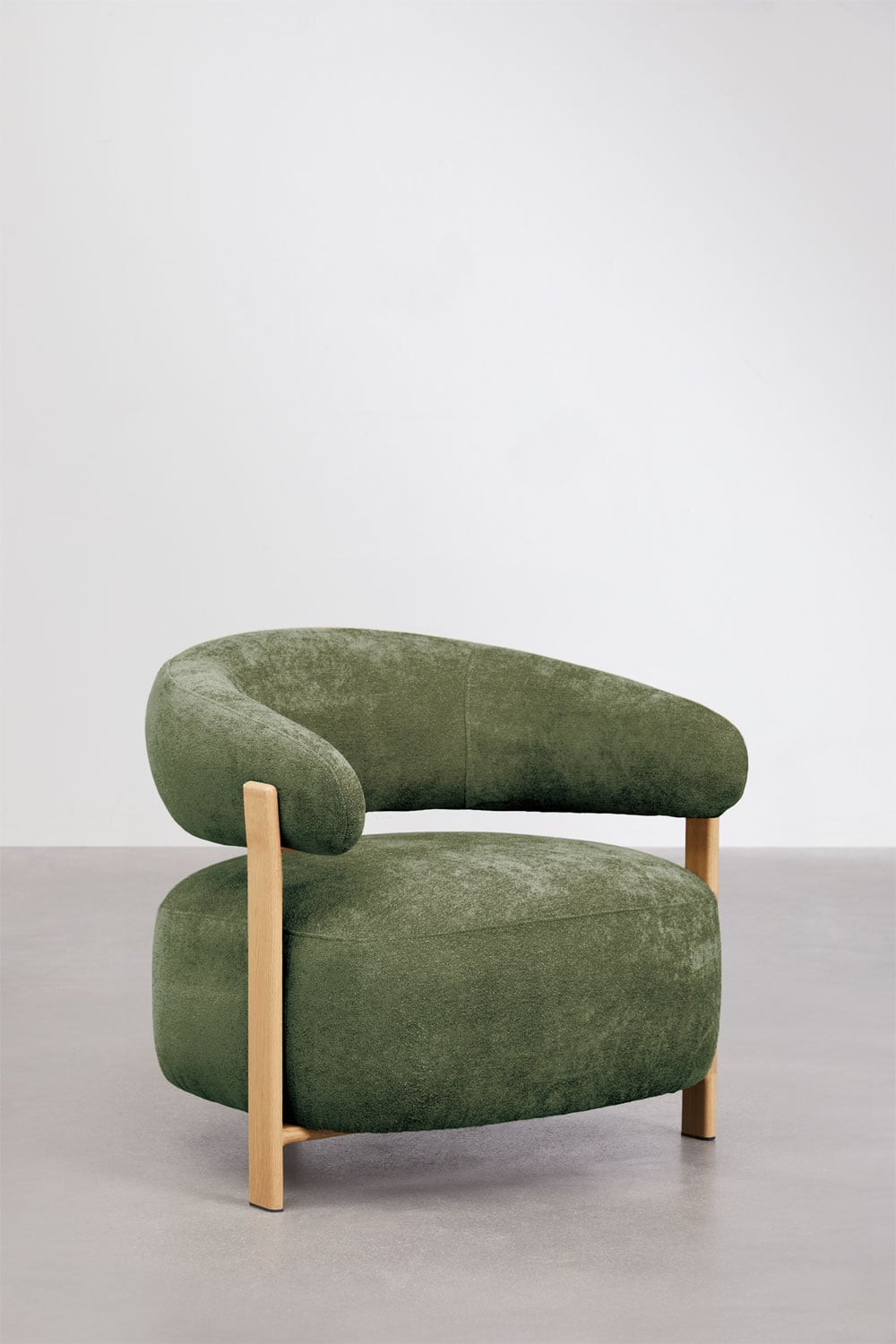 Pack van 2 fauteuils van chenillestof en ijzer Jolie, galerij beeld 3