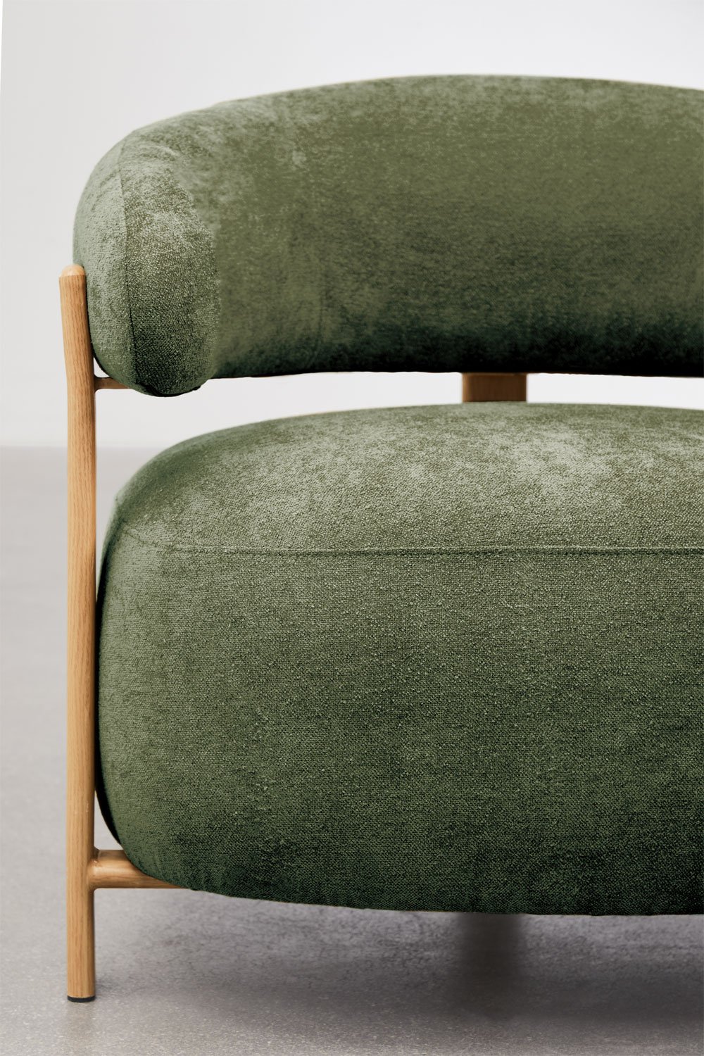 Pack van 2 fauteuils van chenillestof en ijzer Jolie, galerij beeld 4