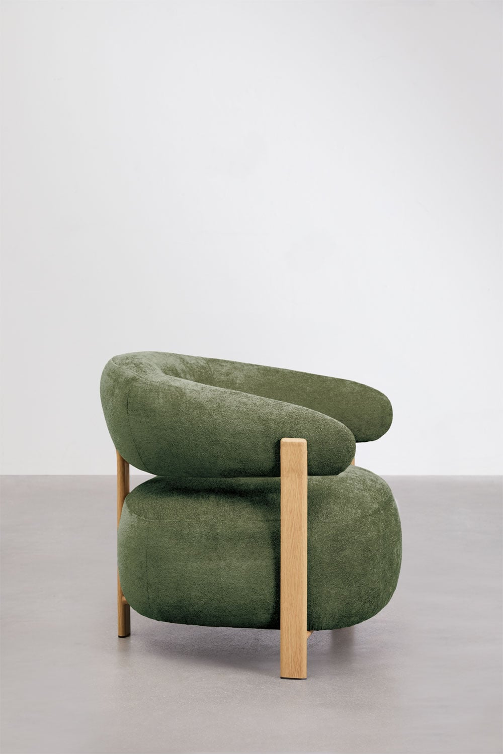 Pack van 2 fauteuils van chenillestof en ijzer Jolie, galerij beeld 5