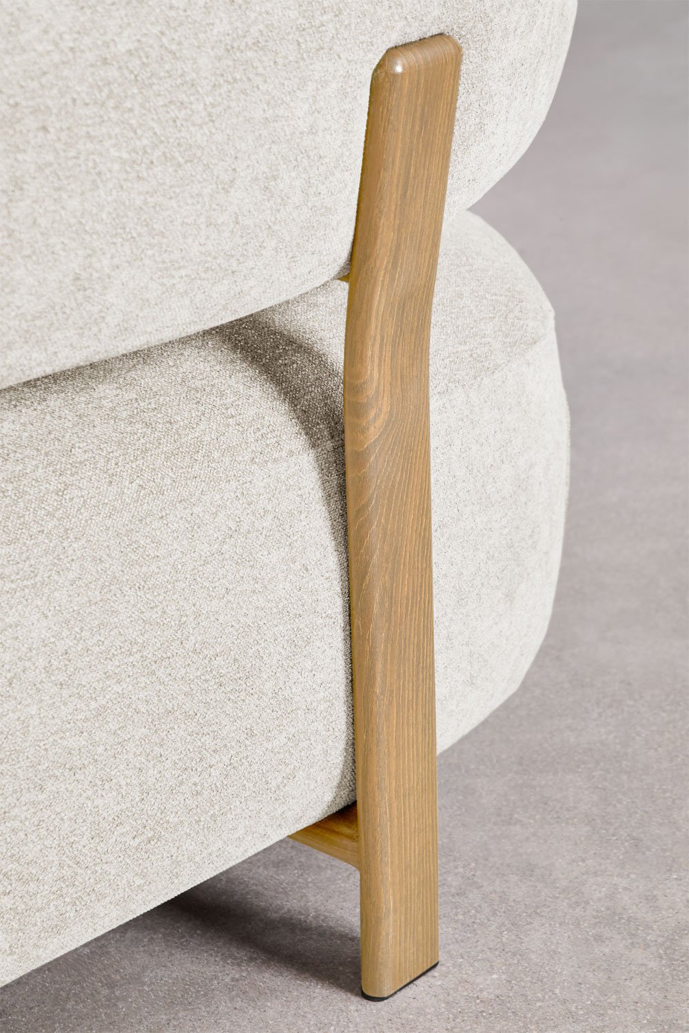 2-zits bank van chenillestof en ijzer Jolie, galerij beeld 7