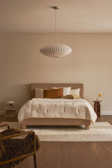 Bed in dikke Jokin chenillestof - Latte Bruin Dikke Chenille