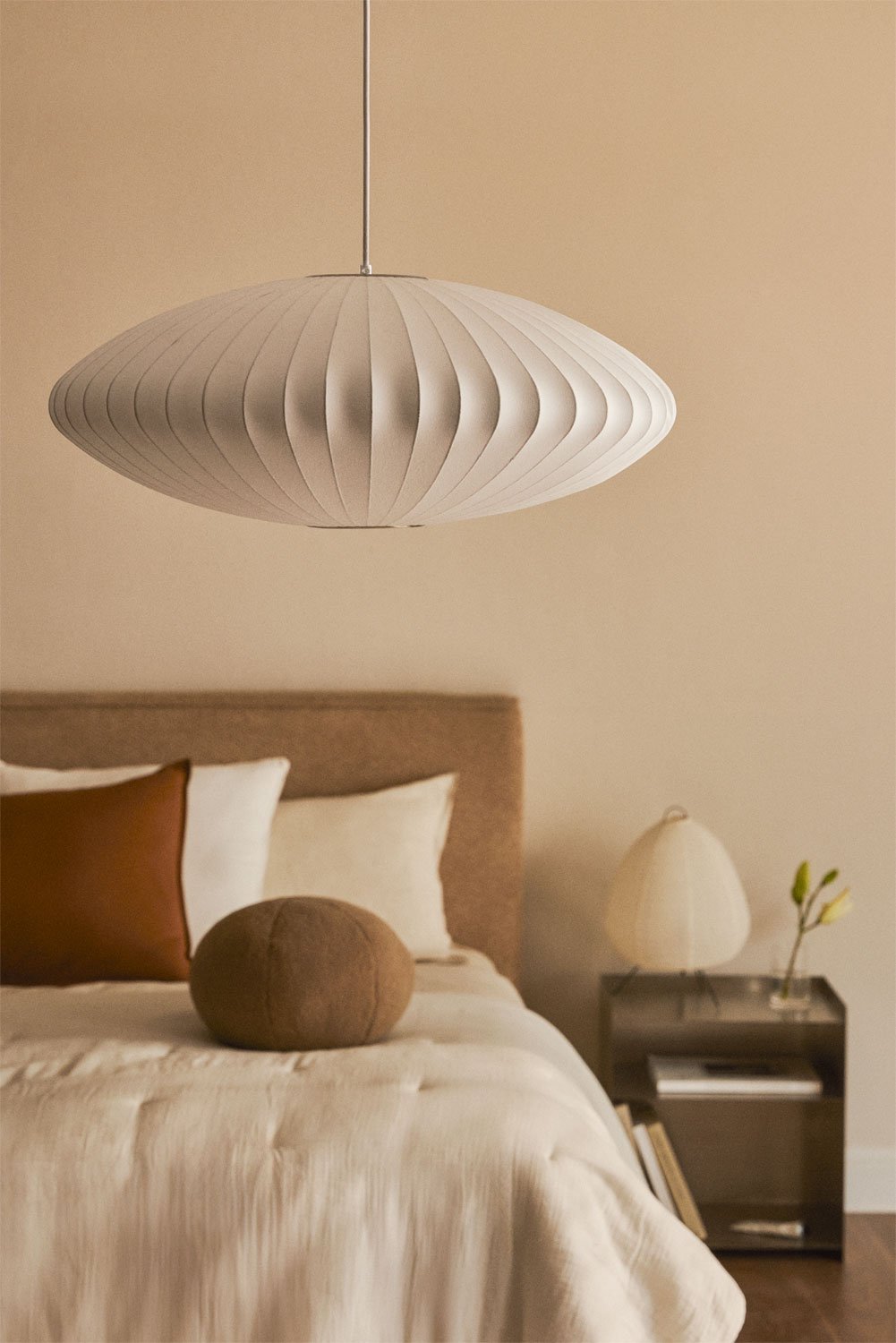Plafondlamp in kunstzijde en ijzer Worel, galerij beeld 1