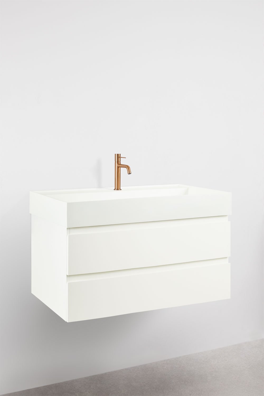 Badkamermeubelset van hout en essenhoutfineer met geïntegreerde wastafel Ona, galerij beeld 3