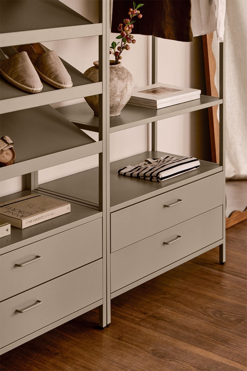 Janine 4-delige open modulaire kledingkast met stalen planken, galerij beeld 3