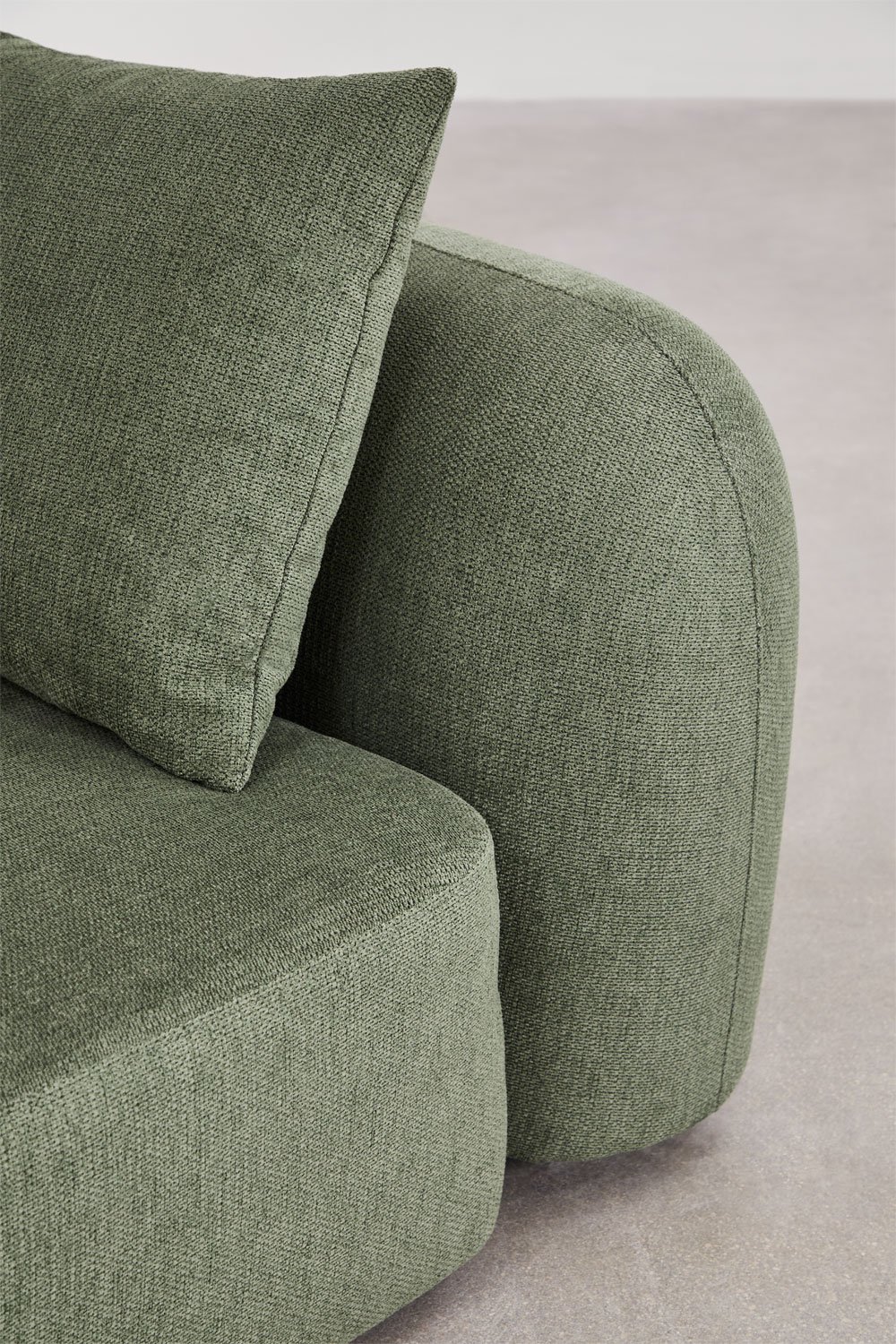 Linker chaise longue-module voor modulaire bank in chenille Coco, galerij beeld 6