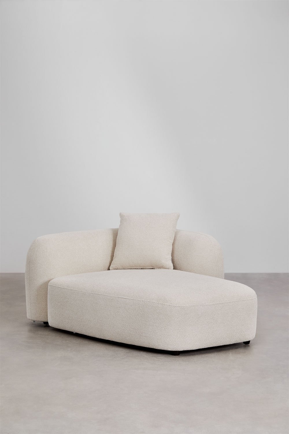 Modulaire bank met chaise longue rechts, 4-delig in chenille Coco, galerij beeld 8