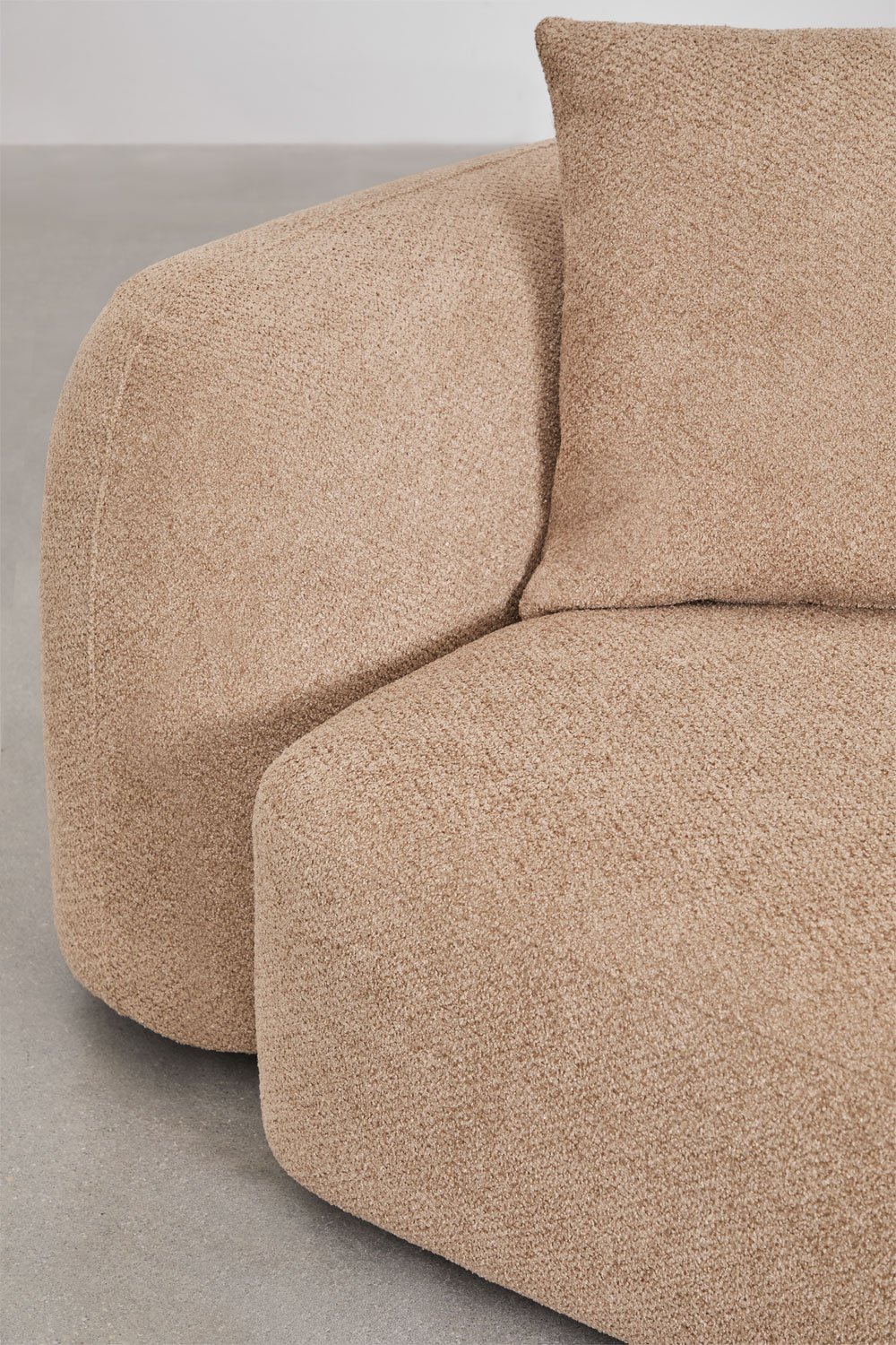 Woonkamerset met 3-zits modulaire bank, 2-zitsbank en fauteuil in Coco chenille, galerij beeld 2
