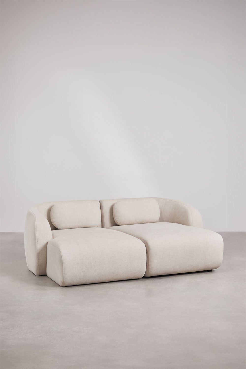 Coquette 2-delige chenille chaise longue modulaire bank, galerij beeld 1
